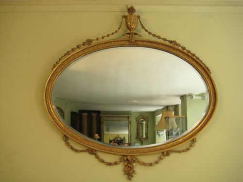 gilt adams style mirror - CATEGORY: ANTIQUE MIRRORS - DATED 1910