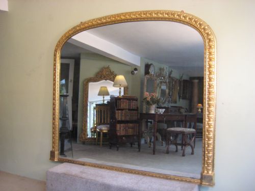 gilt arch top overmantel - CATEGORY: ANTIQUE MIRRORS - DATED 1860