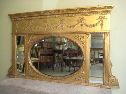 gilt overmantel - CATEGORY: ANTIQUE MIRRORS - DATED 1880