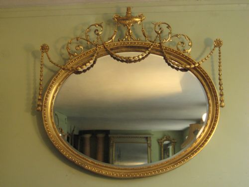 large gilt adam's style mirror - CATEGORY: ANTIQUE MIRRORS - DATED 1900