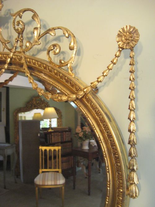 LARGE GILT ADAM'S STYLE MIRROR - ADDITIONAL PHOTO 3