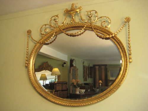 LARGE GILT ADAM'S STYLE MIRROR - ADDITIONAL PHOTO 4