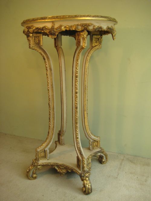 PAINTED AND PARCELGILT SPECIMEN MARBLE TOP TABLE - ADDITIONAL PHOTO 2