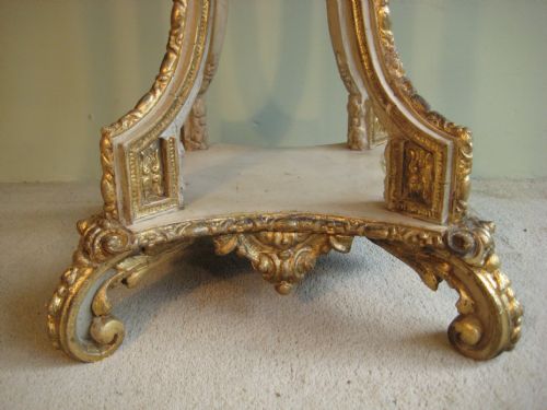 PAINTED AND PARCELGILT SPECIMEN MARBLE TOP TABLE - ADDITIONAL PHOTO 4