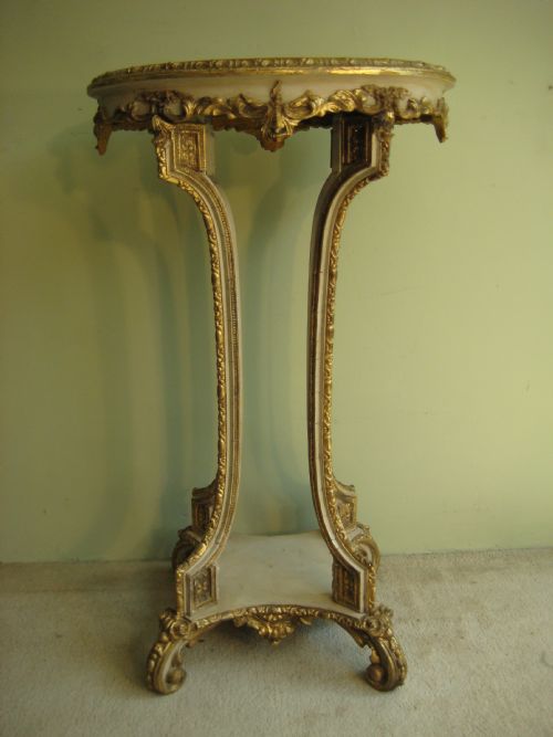 PAINTED AND PARCELGILT SPECIMEN MARBLE TOP TABLE - ADDITIONAL PHOTO 6
