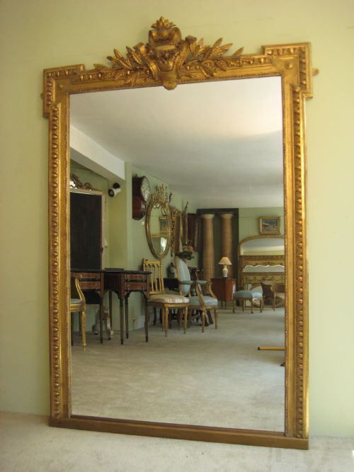 french gilt louis xvi style mirror - CATEGORY: ANTIQUE MIRRORS - DATED 1880