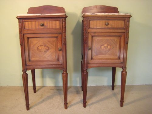 pair french louis xvi style bedside cabinets - CATEGORY: ANTIQUE CABINETS - DATED 1900