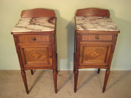 PAIR FRENCH LOUIS XVI STYLE BEDSIDE CABINETS - ADDITIONAL PHOTO 1