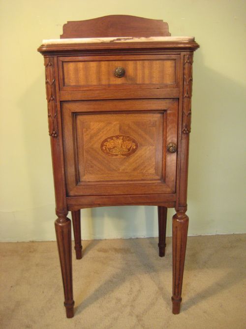 PAIR FRENCH LOUIS XVI STYLE BEDSIDE CABINETS - ADDITIONAL PHOTO 2