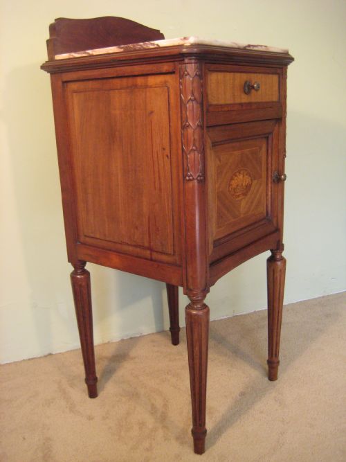 PAIR FRENCH LOUIS XVI STYLE BEDSIDE CABINETS - ADDITIONAL PHOTO 3