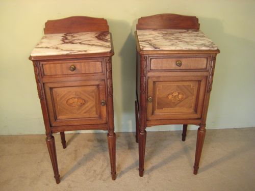 PAIR FRENCH LOUIS XVI STYLE BEDSIDE CABINETS - ADDITIONAL PHOTO 11