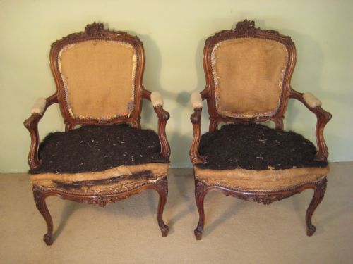 pair french louis xv style fauteuils - CATEGORY: ANTIQUE CHAIRS - DATED 1890