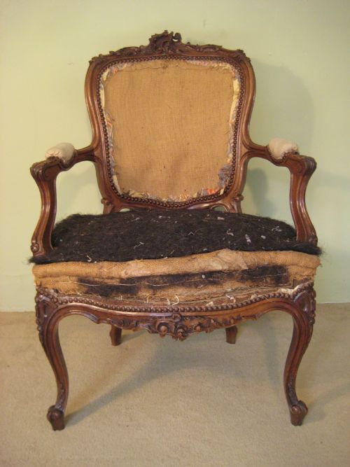 PAIR FRENCH LOUIS XV STYLE FAUTEUILS - ADDITIONAL PHOTO 2
