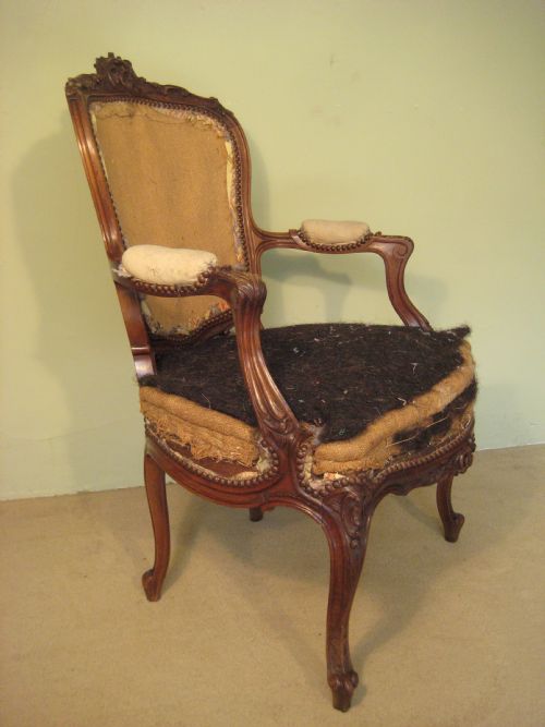 PAIR FRENCH LOUIS XV STYLE FAUTEUILS - ADDITIONAL PHOTO 4