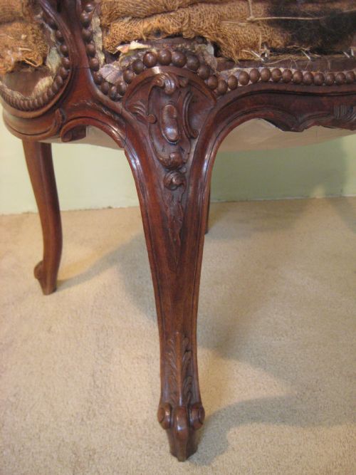PAIR FRENCH LOUIS XV STYLE FAUTEUILS - ADDITIONAL PHOTO 8