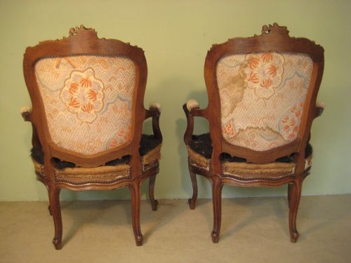 PAIR FRENCH LOUIS XV STYLE FAUTEUILS - ADDITIONAL PHOTO 10