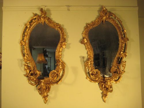 pair gilt girandoles - CATEGORY: ANTIQUE MIRRORS - DATED 1890