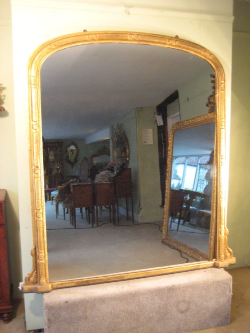 gilt arch top overmantle - CATEGORY: ANTIQUE MIRRORS - DATED 1880