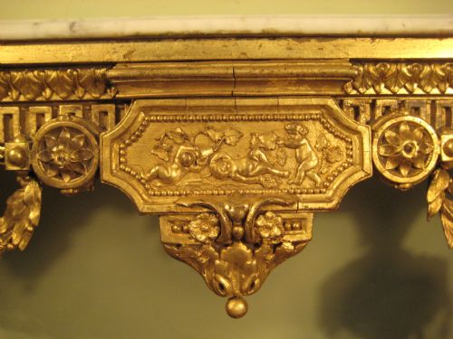 19TH CENTURY GILT LOUIS XVI STYLE CONSOLE TABLE - ADDITIONAL PHOTO 4