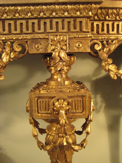 19TH CENTURY GILT LOUIS XVI STYLE CONSOLE TABLE - ADDITIONAL PHOTO 7