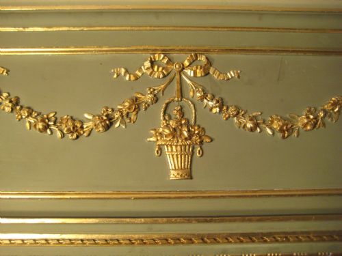PAINTED AND PARCELGILT LOUIS XVI STYLE TRUMEAU - ADDITIONAL PHOTO 2