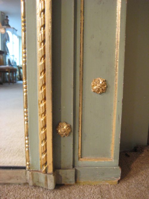 PAINTED AND PARCELGILT LOUIS XVI STYLE TRUMEAU - ADDITIONAL PHOTO 4
