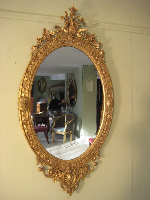 OVAL GILT WALL MIRROR - ADDITIONAL PHOTO 7