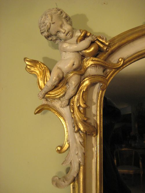 19TH CENTURY FRENCH PAINTED AND PARCELGILT MIRROR - ADDITIONAL PHOTO 3