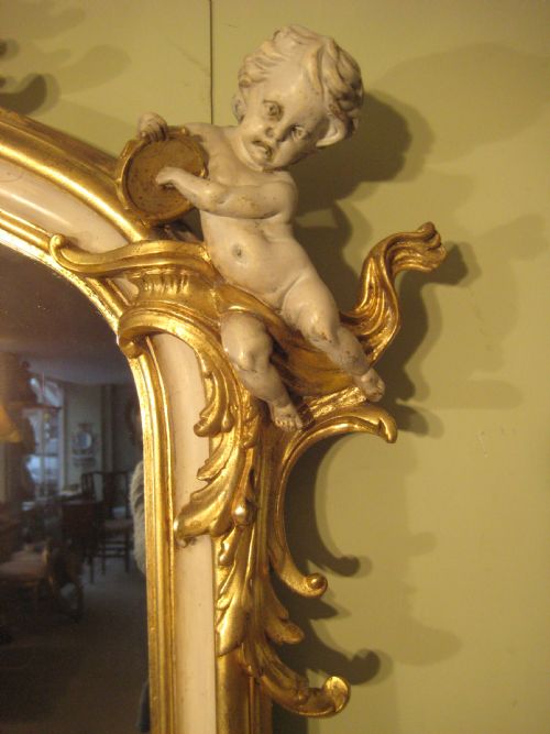 19TH CENTURY FRENCH PAINTED AND PARCELGILT MIRROR - ADDITIONAL PHOTO 4