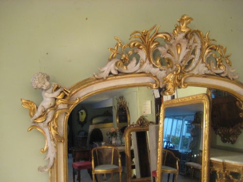 19TH CENTURY FRENCH PAINTED AND PARCELGILT MIRROR - ADDITIONAL PHOTO 5