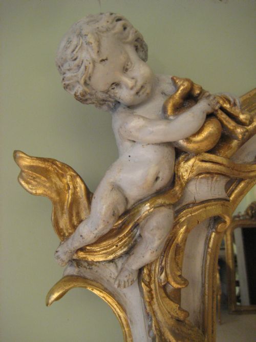 19TH CENTURY FRENCH PAINTED AND PARCELGILT MIRROR - ADDITIONAL PHOTO 6