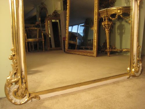 19TH CENTURY FRENCH PAINTED AND PARCELGILT MIRROR - ADDITIONAL PHOTO 9