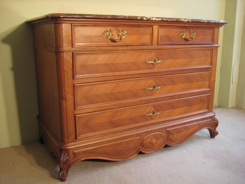 FRENCH MARBLE TOP COMMODE - ADDITIONAL PHOTO 2