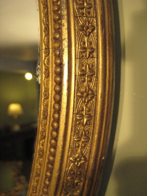 PAIR GILT OVAL MIRRORS - ADDITIONAL PHOTO 4