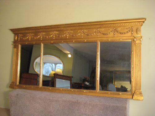 english gilt tripleplate overmantle - CATEGORY: ANTIQUE MIRRORS - DATED 1880