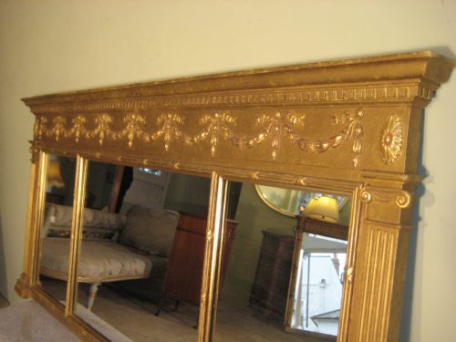 ENGLISH GILT TRIPLEPLATE OVERMANTLE - ADDITIONAL PHOTO 1