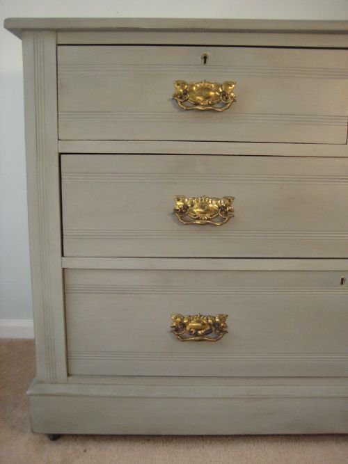 EDWARDIAN PAINTED CHEST OF DRAWERS - ADDITIONAL PHOTO 4