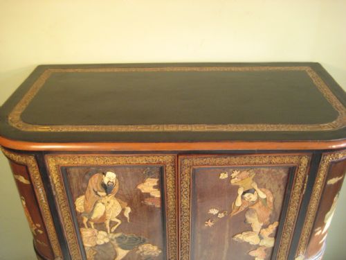 CHINESE HARDWOOD CABINET WITH SOAPSTONE PANELS - ADDITIONAL PHOTO 1