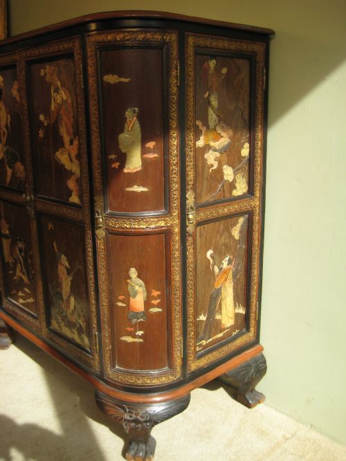 CHINESE HARDWOOD CABINET WITH SOAPSTONE PANELS - ADDITIONAL PHOTO 2