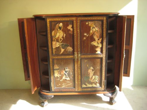 CHINESE HARDWOOD CABINET WITH SOAPSTONE PANELS - ADDITIONAL PHOTO 6