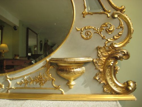 PAINTED AND PARCELGILT OVERMANTLE - ADDITIONAL PHOTO 3