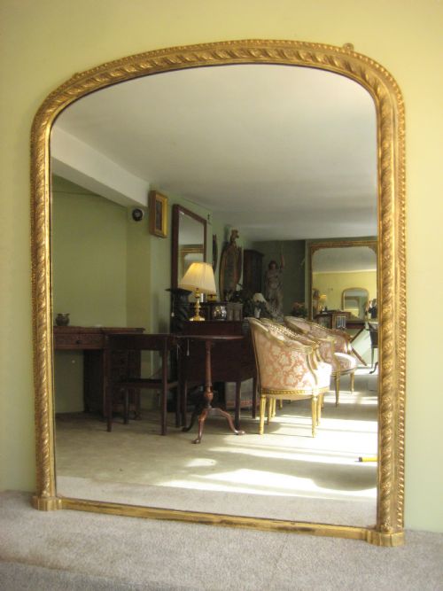 gilt arch top overmantle - CATEGORY: ANTIQUE MIRRORS - DATED 1880