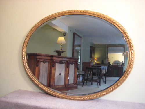 gilt oval mirror - CATEGORY: ANTIQUE MIRRORS - DATED EDWARDIAN