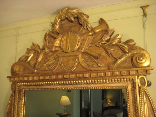 FRENCH PROVINCIAL LOUIS XVI STYLE GILT MIRROR - ADDITIONAL PHOTO 1