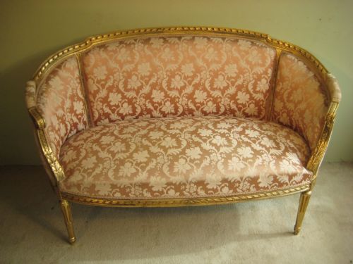FRENCH GILT LOUIS XVI STYLE SOFA - ADDITIONAL PHOTO 1