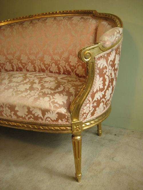 FRENCH GILT LOUIS XVI STYLE SOFA - ADDITIONAL PHOTO 2