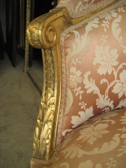 FRENCH GILT LOUIS XVI STYLE SOFA - ADDITIONAL PHOTO 4