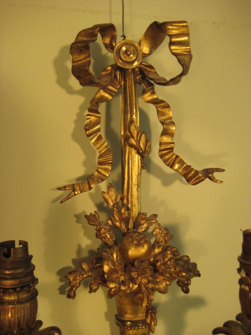 PAIR LATE 19TH CENTURY ORMOLU WALL LIGHTS - ADDITIONAL PHOTO 3