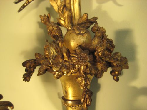 PAIR LATE 19TH CENTURY ORMOLU WALL LIGHTS - ADDITIONAL PHOTO 5