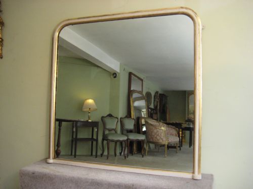 painted and parcelgilt overmantle - CATEGORY: ANTIQUE MIRRORS - DATED 1900